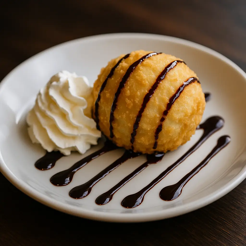 Crispy Fried Vanilla Ice-Cream in a Light Tempura Batter
