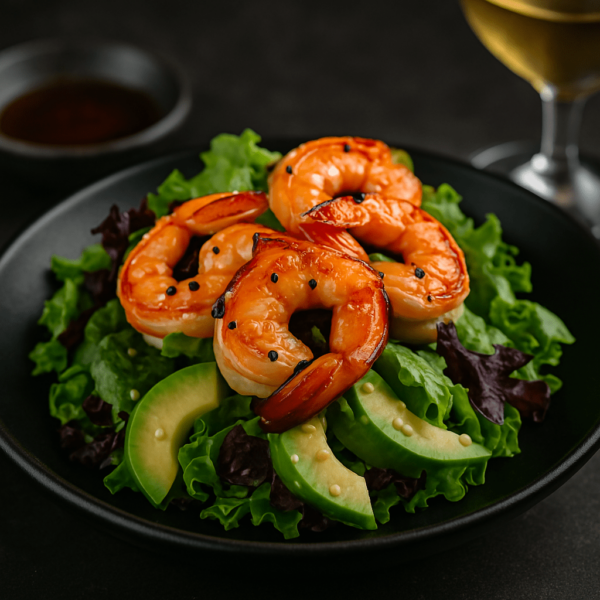 Zen Mixed Green Salad with Grilled Shrimp